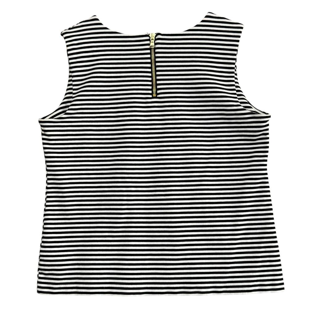 TALBOTS Women’s Size LP Black White Striped Sleeveless Workwear Office Fashion - Picture 2 of 8